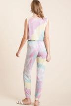 BiBi Tie Dye Casual Pants French Terry Lavender Multi Pocketed Jogger a623557382e446368005c97d25715822-Max-Origin Trendsi