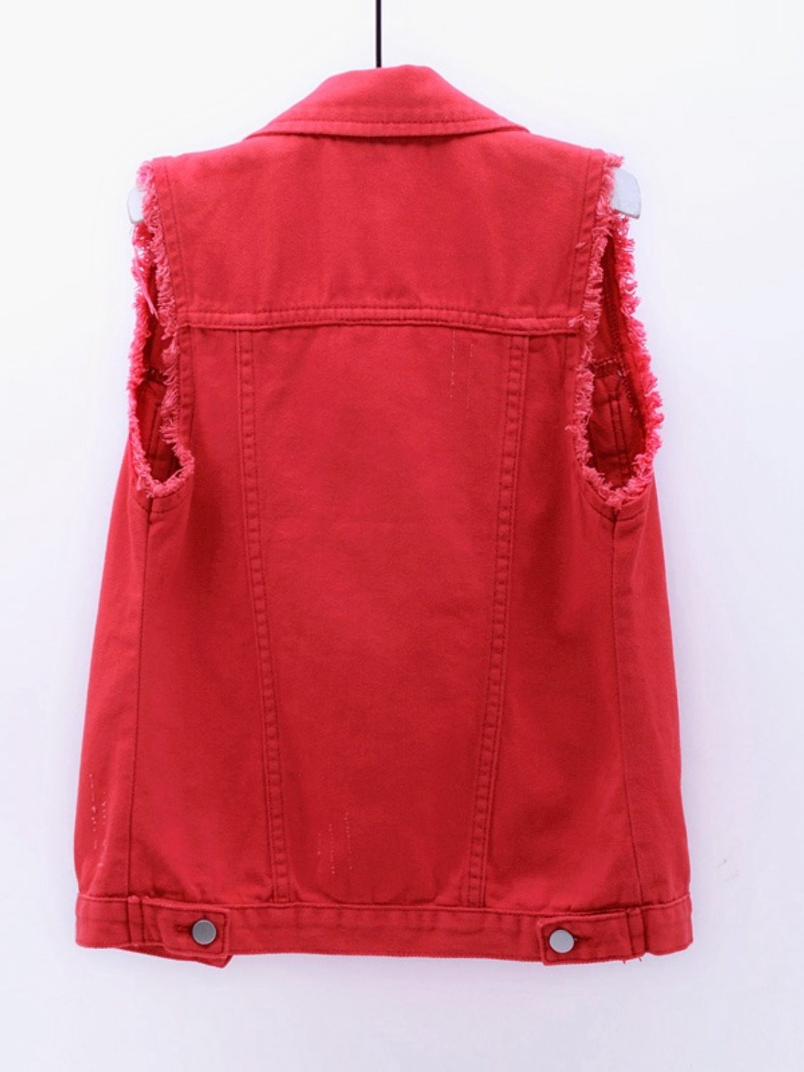 Denim Jacket Women's Raw Sleeveless Flap Pockets Plus Sizes S-5XL a657215f-5639-4035-a4fa-9cbaad61378d-Max Trendsi