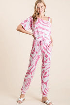 BiBi Outfit Set Zebra Print Fuchsia Pink French Terry Top and Pants Set a65e3060833843a9aaa3c7976060d20c-Max-Origin Trendsi