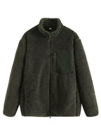 Plush Women Jacket Zip Up Long Sleeve Zip Outer Pocket Collared Outwear a687d717-3624-4ee9-a1d1-a0e02b576826-Max Trendsi