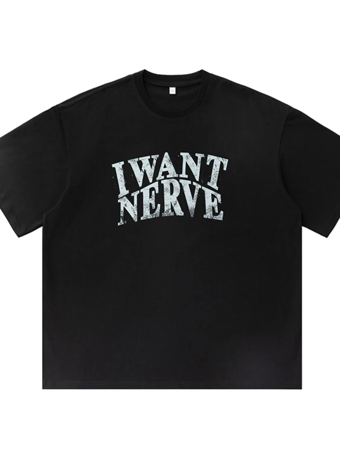 Men's Cotton T-Shirt Round Neck I Want Nerve Graphic Print Top Tees a6ad0032-be25-41c0-9aa2-7aad738ec9c6-Max-Origin Trendsi