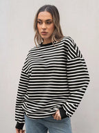 Women's Sweatshirt Striped Round Neck Oversized Casual Pullover a6d19c3ef7314d3b89bfffa5393dcc43-Max-Origin Trendsi