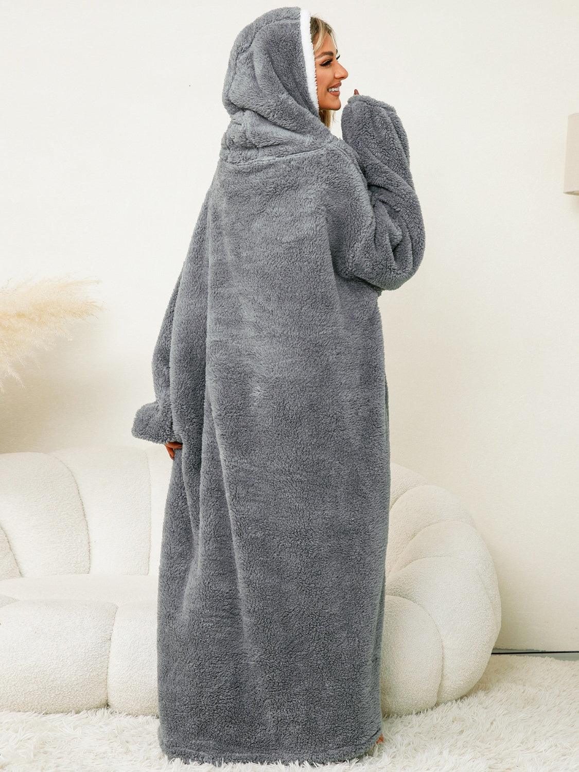 Hooded Lounge Dress Oversized Soft Pocketed Contrast Long Sleeve a6d40036-b600-4697-a8a6-ae3adf664538-Max Trendsi