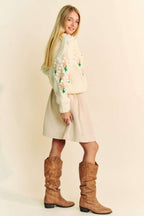 Davi & Dani USA Cardigan Floral Embroidery Pattern Button Down Long Sleeve a715f830-fed6-4eab-bf3d-27a42b7e7345-Max Trendsi