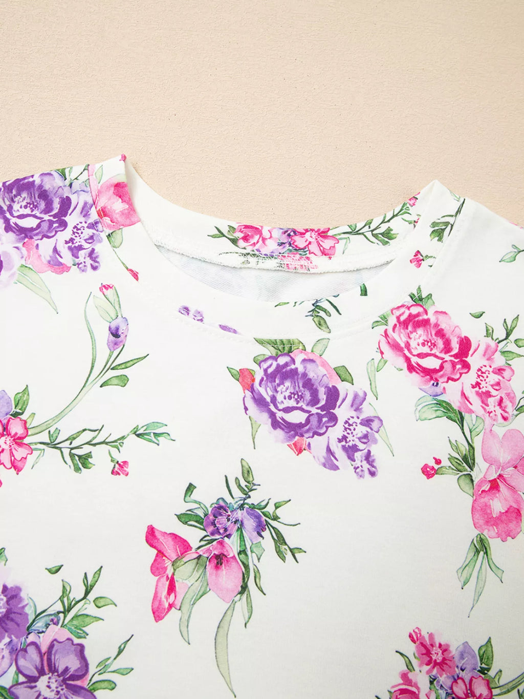 Women's Lounge Set Floral Print Round Neck Top and Drawstring Pants 2 Pcs a7276a4b92ef4fe58661e2a810982ee5-Max-Origin Trendsi