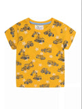 Boy's T-Shirt Children's Cotton Construction Vehicle Print Crew Neck Short Sleeve Mustard a732d438-60df-4102-8d86-f862c594ee1c-Max-Origin Trendsi