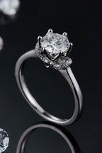 Murray Silver Women Ring 1 Carat Moissanite Stone 925 Sterling Platinum-plated a74cb90f0dc443669818b0a50c14562a-Max Trendsi