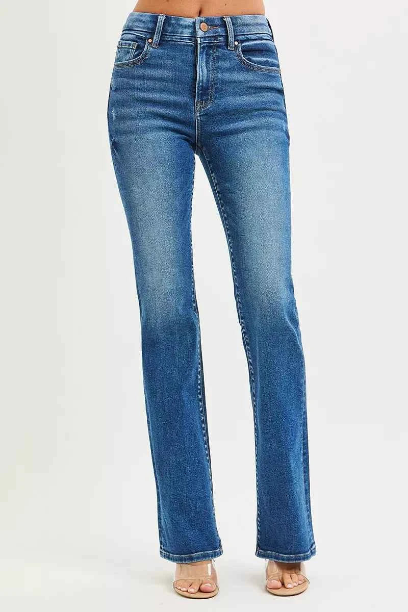RISEN High Rise Bootcut Jeans With Distressed Details a74fcd3daf9e49178d305c62ee78987c-Max-Origin Trendsi