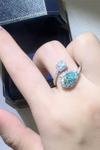 Silver Bypass Ring Turquoise 2 Carat Moissanite Stone 925 Sterling Jewelry a7831be1-1252-4f08-a1bd-62859acc0ae6-Max Trendsi