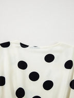 Mini Dress Polka Dot Beige Surplice V Neck Ruffled Puff Long Sleeve a7b11a9f-8489-46cb-b686-3b54864d19a7-Max-Origin Trendsi