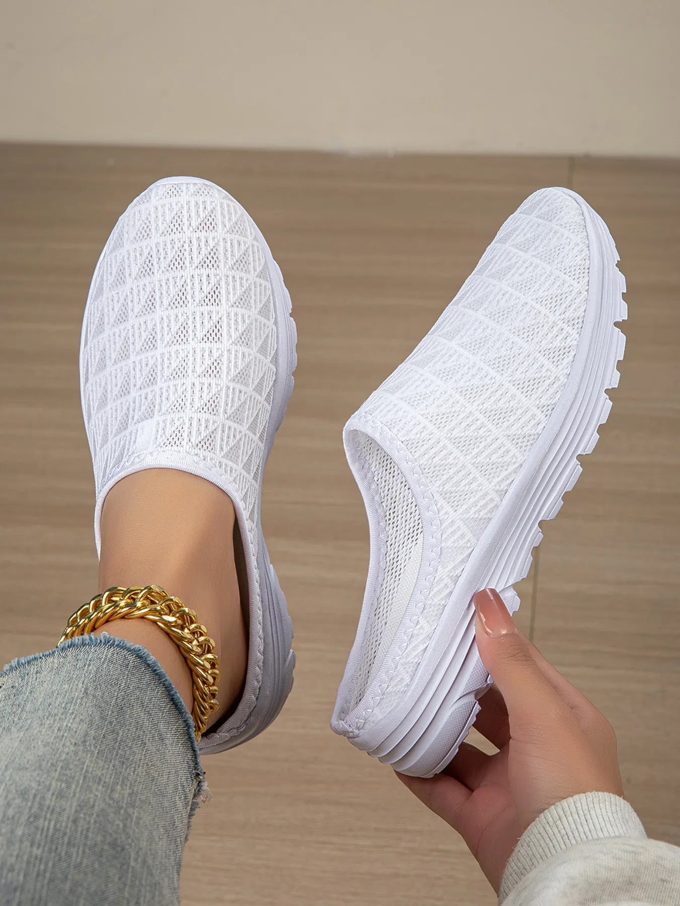 Women's Slip-Ons Breathable Mesh Rubber Flat Comfort Shoes White a7cb39086d4f40a89cc2b124fdb9d649-Max-Origin Trendsi