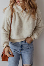 Fuzzy Hoodie Cozy Long Sleeve Hooded Soft Warm Top Beige a7ce639c-30b7-4021-b566-173f0044f904-Max Trendsi