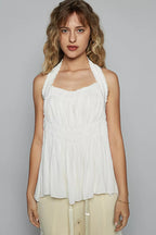 POL Sleeveless Top Backless Halter Off White with Smocking Shirring Detail a7faa05a-109e-4bfc-b9fc-283c3e310b1e-Max-Origin Trendsi
