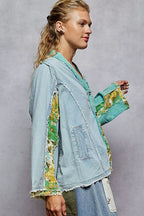 POL Button Down Floral V-Neck Long Sleeve Raw Hem Top a807afef-954a-4947-95a9-9ea56f5f5139-Max-Origin Trendsi