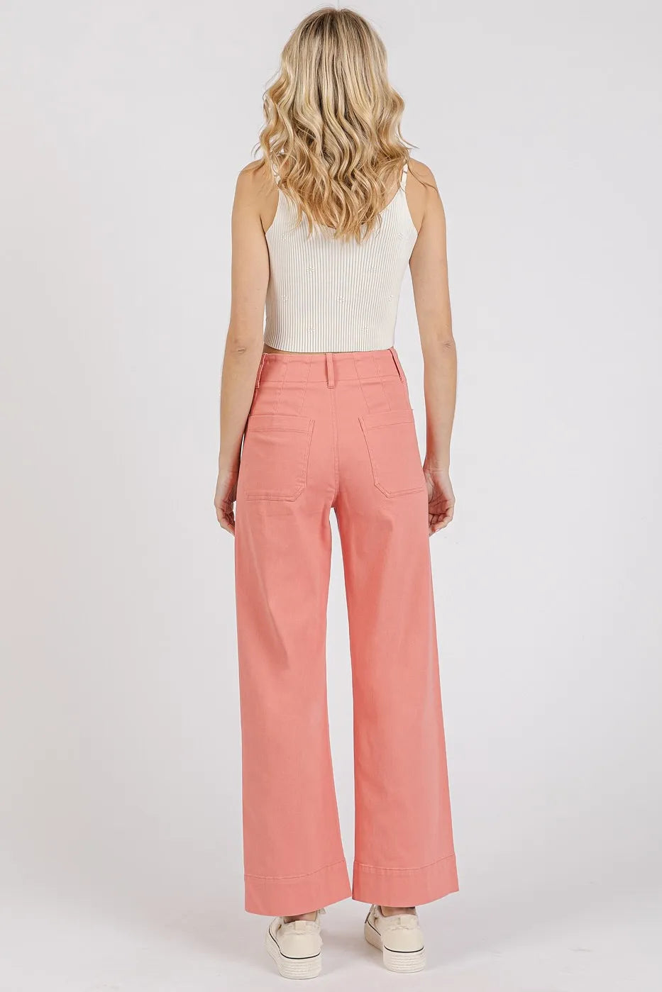 Mittoshop Wide Leg Pants Coral Pink Twill Patch Pocket High Rise a814214c724e4c8fb0c41c885a8cba37-Max-Origin Trendsi