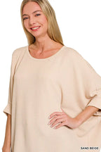 Zenana Raised Rib Bat Sleeve Top a8923a8800074a57befe6ecf07444b9e-Max-Origin Trendsi
