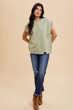 Annie Wear Jeans Distressed Raw Hem Straight Leg Cropped Dark Blue a89a92e9-9368-4409-be22-4ced106ad834-Min Trendsi