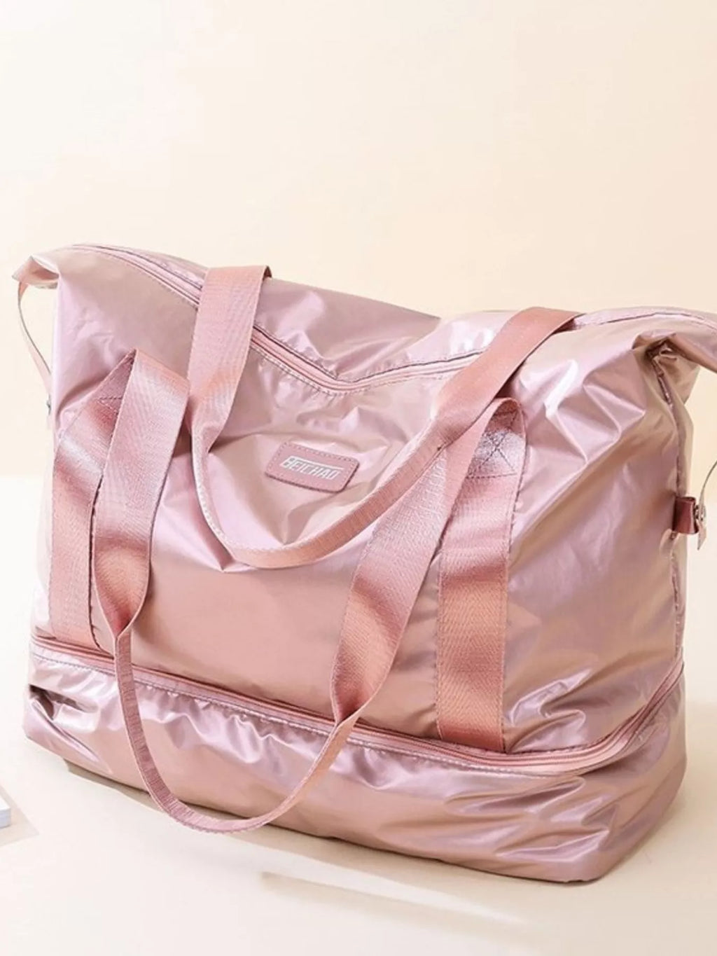 Waterproof Travel Bag Large Pink Lightweight Fiber Zipper Handbag a8a1493d9d354dde8d27fbe8766a5489-Max-Origin Trendsi