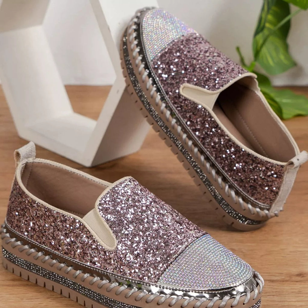 Rhinestone Sequin Round Toe Platform Loafers a8a5154b-7a2f-403f-943d-d3b5e4f5e1eb-Max-Origin Trendsi