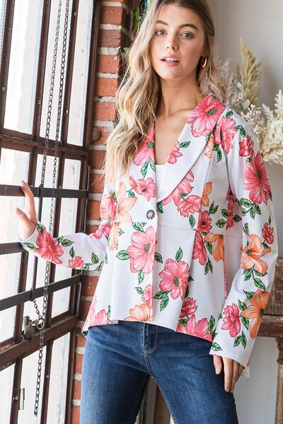 Heimish Floral Blazer Multi-Color Single Breasted Long Sleeve Ruffle with Tunic a8f8aea0-2c65-4567-8810-f99bdca41ea5-Min Trendsi