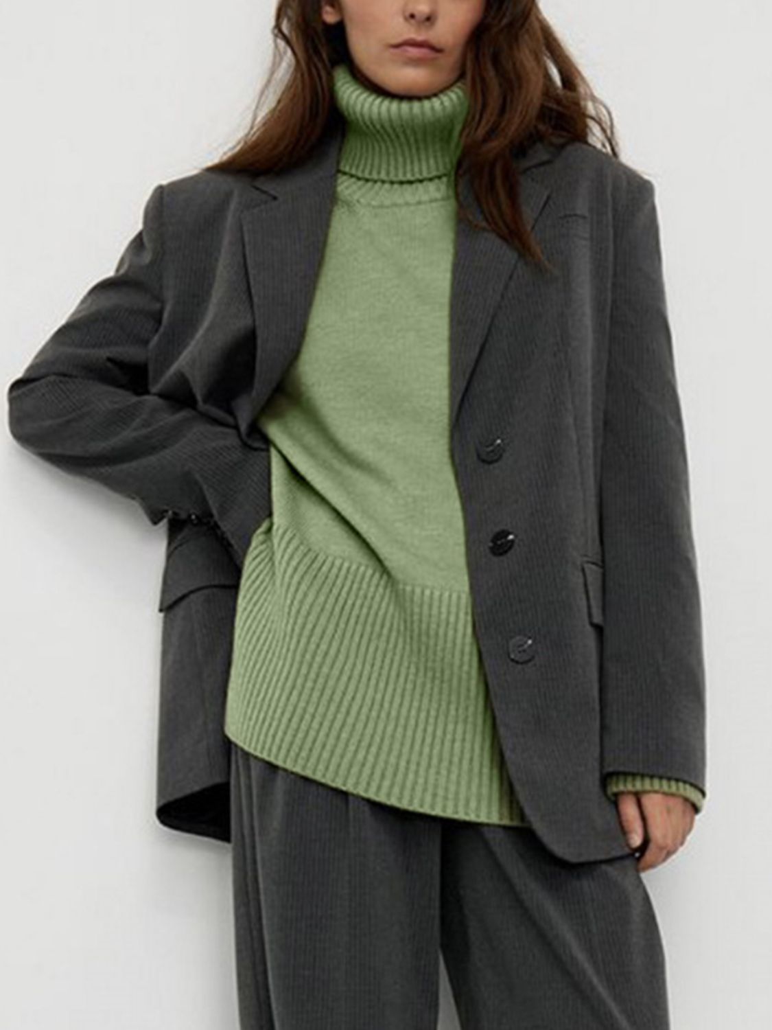 Women Sweater Side Slit Turtleneck Drop Shoulder Long Sleeve Soft Pullover a901c6ba-e203-4a00-a481-5908ed9c1454-Max Trendsi