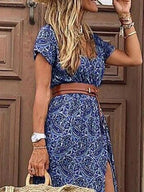 Maxi Dress Paisley Printed V-Neck Short Sleeve Boho Front Slit a9093c3d-9240-4275-92e0-974d3c86bd5f-Max-Origin Trendsi