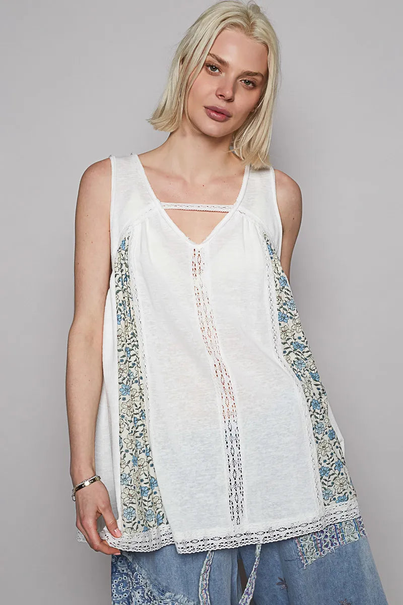POL Tank Top Off White V Neck Sleeveless with Lace Detail Blouse OFFWHITE a93fe8d9-bde8-48b2-8f21-29d642d2d879-Max-Origin Trendsi
