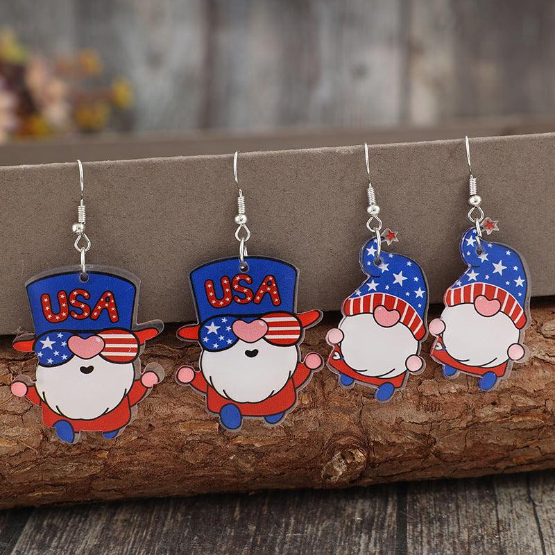 Earrings 2 Pair USA Acrylic Gnome Drop Dangle Earrings a9521330-2190-4c54-b330-b9791f6b2c58-Max Trendsi