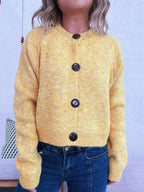Women's Cardigan Button-Up Raglan Sleeve Casual Knit Top a955d085967b48cd9fd408c27a037eda-Max-Origin Trendsi