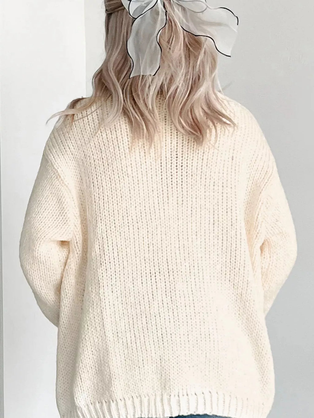 Women's Cardigan Cream Halloween Pumpkin Embroidered Knit Open Top a9ab8365-b5c1-4e8a-9fff-7781a30d3a36-Max-Origin Trendsi