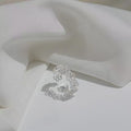 Floral Adjustable Open Ring in 925 Sterling Silver