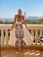 Cami Maxi Dress Apricot Leaf Printed V-Neck Cutout Backless Crisscross a9c82dc3cbaa46e4a683ea28e11dcee4-Max-Origin Trendsi