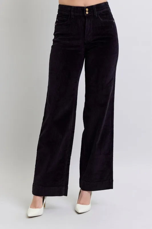 Judy Blue High Waist Plus Size Corduroy Wide-Leg Trousers