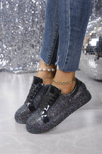 Glitter Women's Sneakers Sparkle Lace Up Patent Leather Shoes a9f80342547343bbb3be32da57255c5a-Max-Origin Trendsi