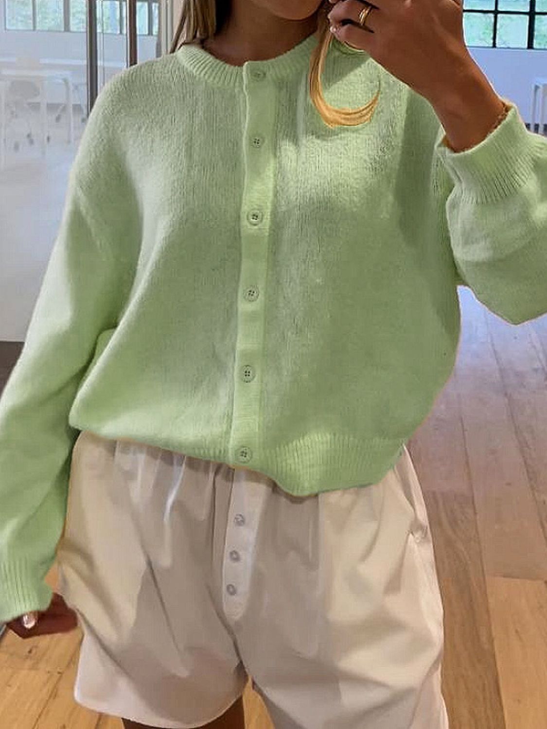 Women Knit Cardigans Soft Solid Button Down Long Sleeve Casual Sweaters a9fb7369-8ec8-4318-b2b5-aea52717c31e-Max Trendsi