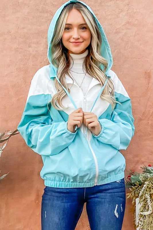 And The Why Color Block Windbreaker Jacket