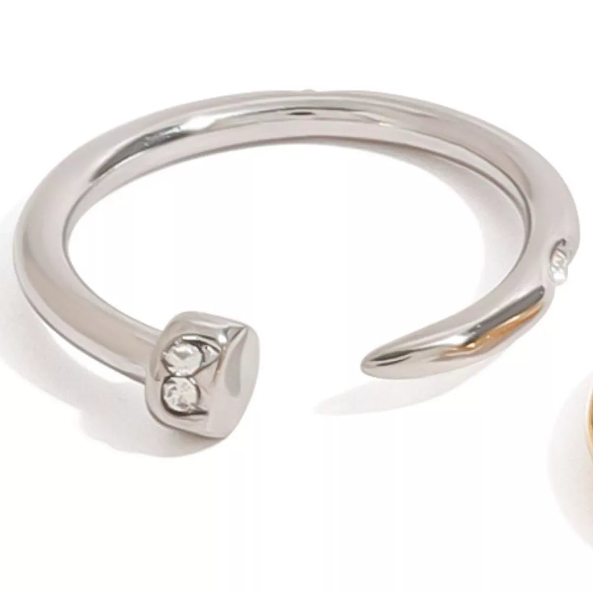 Open Ring 18K Gold-Plated Zircon Stainless Steel Women's Jewelry Silver One Size aa2f2337-16e7-45d1-adf5-340d7cafcf06-Max-Origin Trendsi