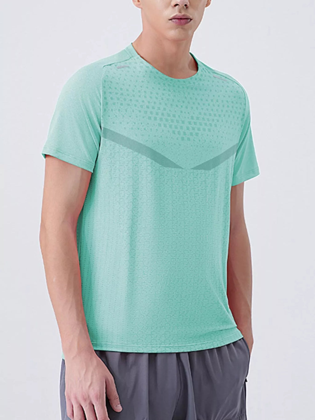 Men's T-Shirt Active Wear Top Breathable Quick-Dry Short Sleeve Plus Sizes Light Green aa37cde9-3fbd-4877-9201-4818587219f2-Max-Origin Trendsi