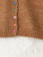 Women's Cardigan Colorful Button-Up Ribbed Hem with Chest Pocket aa610f175387400a817b12f5755b7b1e-Max-Origin Trendsi