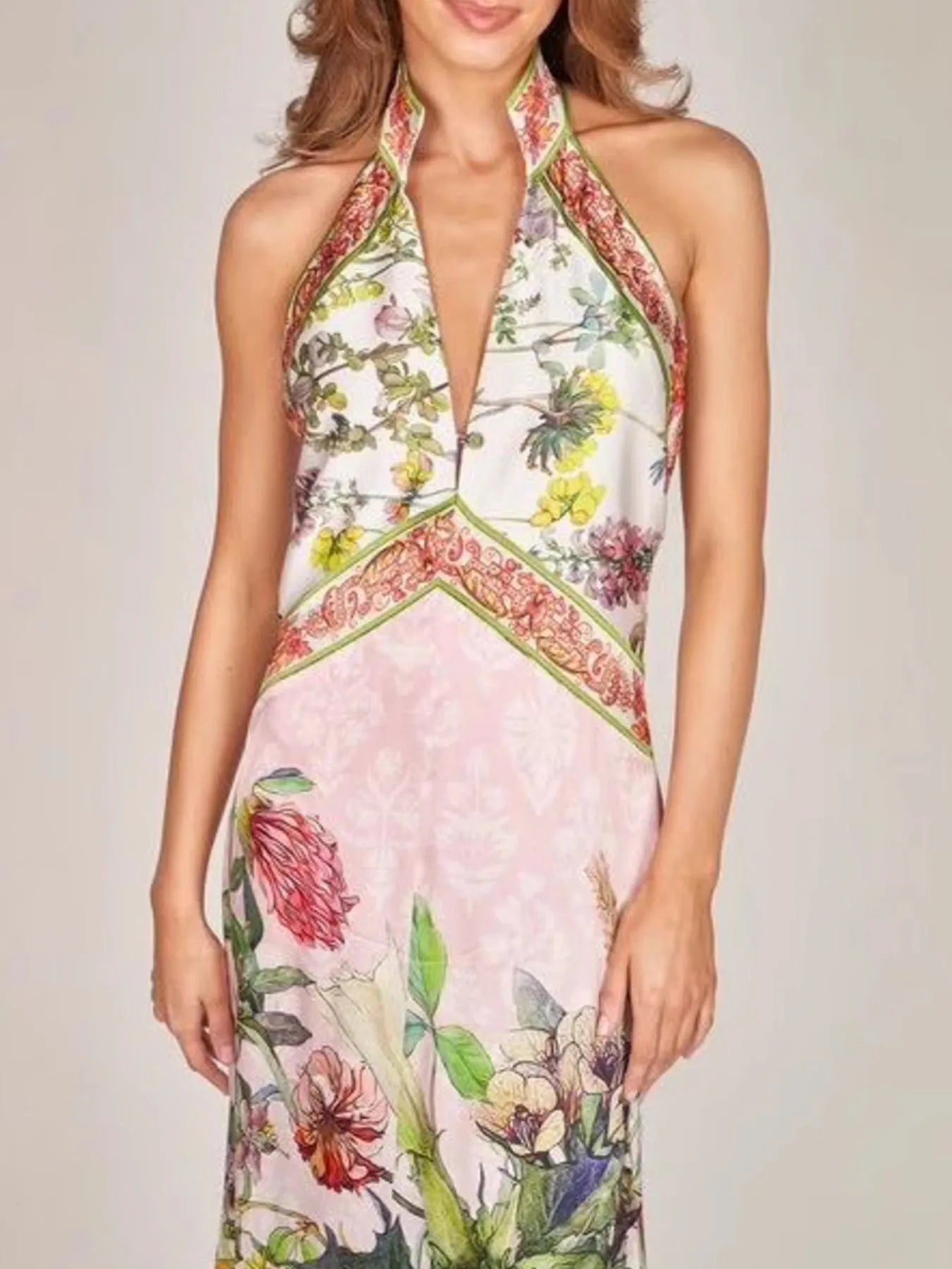 Maxi Dress Halter Neck Cutout Floral Colorful Printed Backless Color aa6d7371-370e-41c9-a95f-2c50c94ec0cf-Max-Origin Trendsi