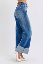 Judy Blue USA Women Jeans Distressed High Waist Wide Leg Denim Pants aa97e9a6-591b-4d62-81cc-00bc00c24cc1-Max Trendsi
