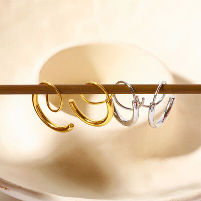 Spiral Earrings Stainless Steel 18K Gold-Plated Gold Silver Elegant Jewelry ab165d5b-7f57-41bc-afae-9c468c25aafe-Min Trendsi