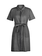 Denim Mini Dress Zip Front Short Sleeve Collared Belted with Pockets ab1c0f6d-3bb3-4799-86c0-774a0c244e65-Max-Origin Trendsi