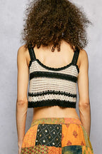 POL Crochet Cami Floral Embroidered Cropped with Scalloped Hem Black Multi ab1e04cc-653c-4401-bea8-cf9e6fbe151e-Max-Origin Trendsi