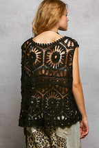 POL Crochet Tank Top Black Floral Openwork Round Neck Sleeveless aba3adc4-3fca-42c9-bfae-9f23bfe18d56-Max-Origin Trendsi