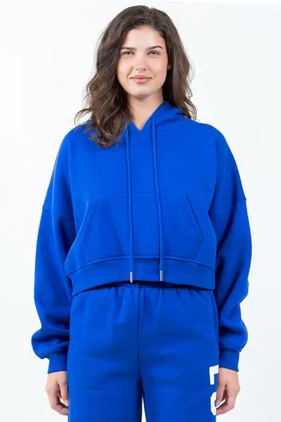 American Bazi Royal Blue Cropped Hoodie Women's Letter Graphic Long Sleeve Top aba99f8b-140d-4648-ab6c-d099125b7ecb-Min Trendsi