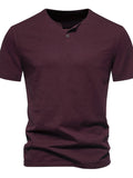 Men's Casual Short Sleeve T-Shirt - Basic Style, Slight Stretch, 95% Cotton, 5% Spandex