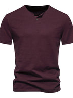 Men's Casual Short Sleeve T-Shirt - Basic Style, Slight Stretch, 95% Cotton, 5% Spandex
