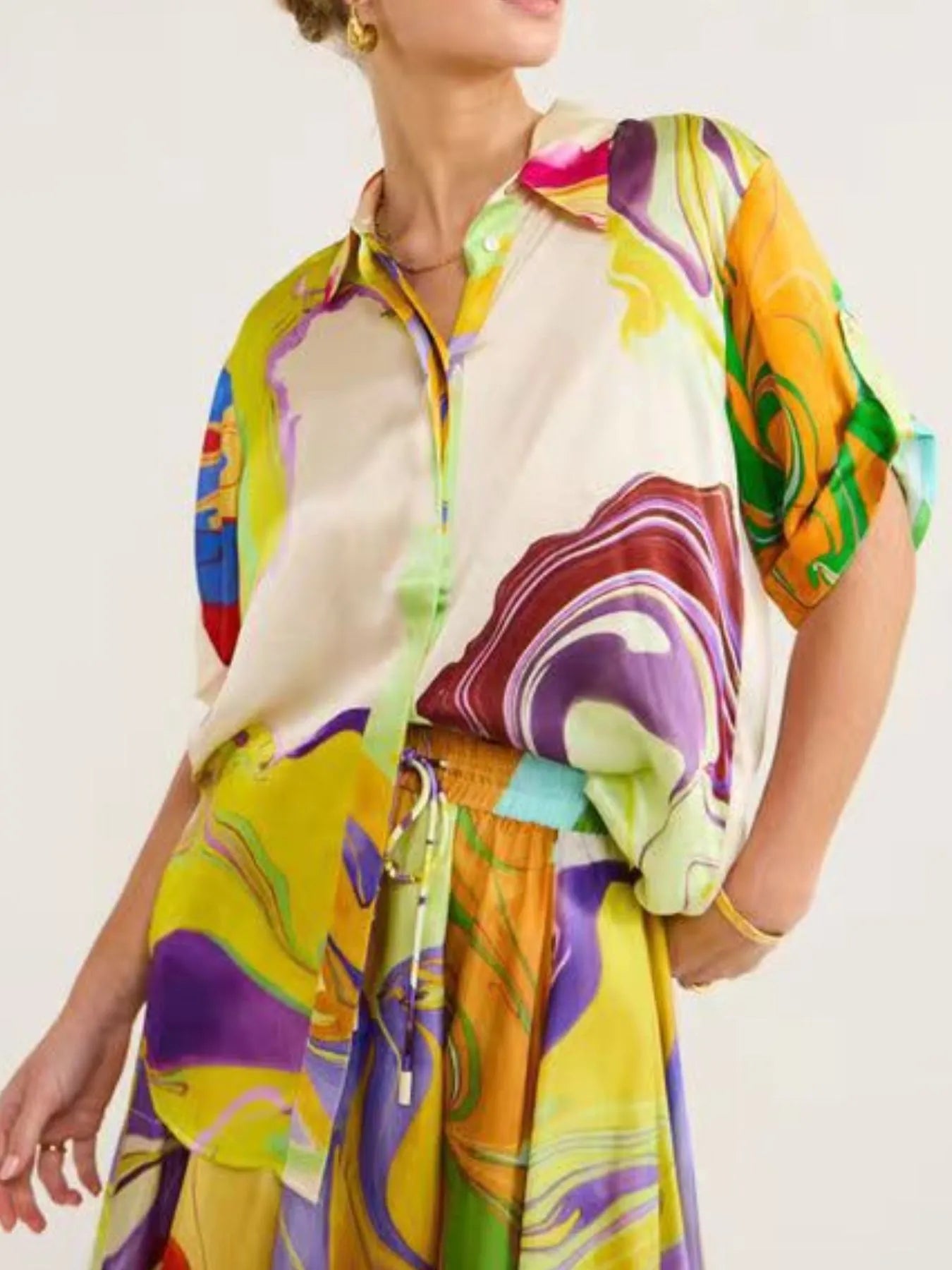 Women's Outfit Set Button Up Shirt and Maxi Skirt Set Multicolor Printed 2Pcs abb883a5-006a-4ae8-9445-f86dc3d3675d-Max-Origin Trendsi