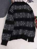 Women's Sweater Contrast Ribbed Hem Long Sleeve Pullover abba7541d21b4d718e0a4ee0024abbf0-Max-Origin Trendsi